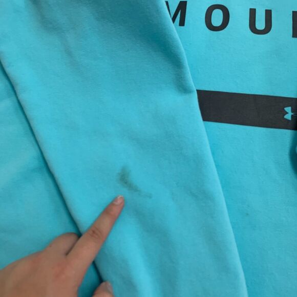 Under Armour Hoodie Womens XL Extra Large Sky Blue Threadborne Fleece Sweatshirt - Picture 9 of 16